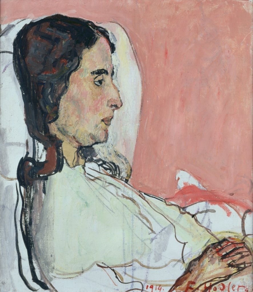 Detail of Madame Valentine Gode Darel, Ill, 1914 by Ferdinand Hodler