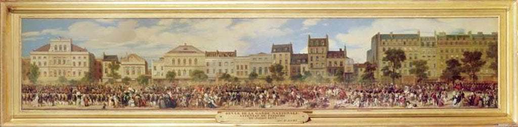 Detail of Review of the National Guard, attack of Fieschi, 28th July 1835 by Eugene-Louis Lami