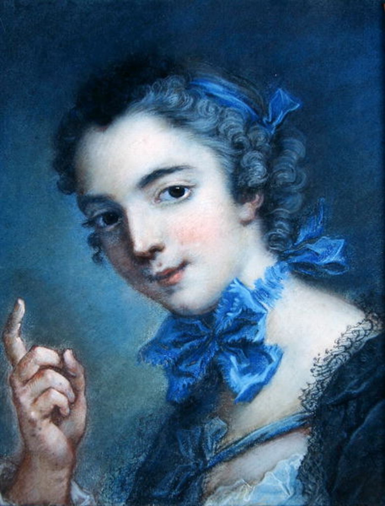 Detail of Portrait of a young girl, c.1750 by Jean-Marc Nattier