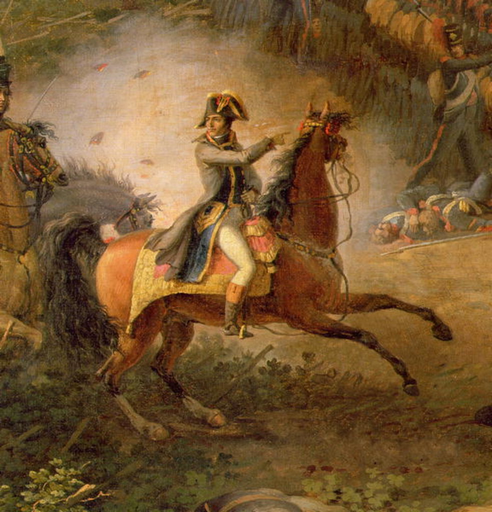 Detail of The Battle of Marengo, detail of Napoleon Bonaparte and his Major, 1801 by Louis Lejeune