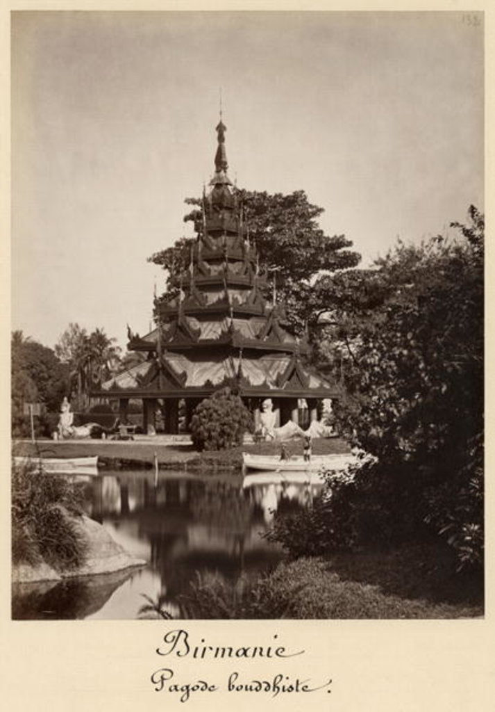 Detail of Buddhist rest house, Moulmein, Burma, c.1875 by Colin Roderick Murray