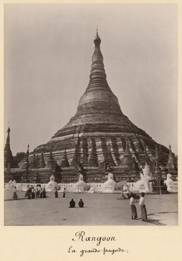 Detail of The Shwedagon Pagoda at Rangoon, Burma, c.1860 by English Photographer