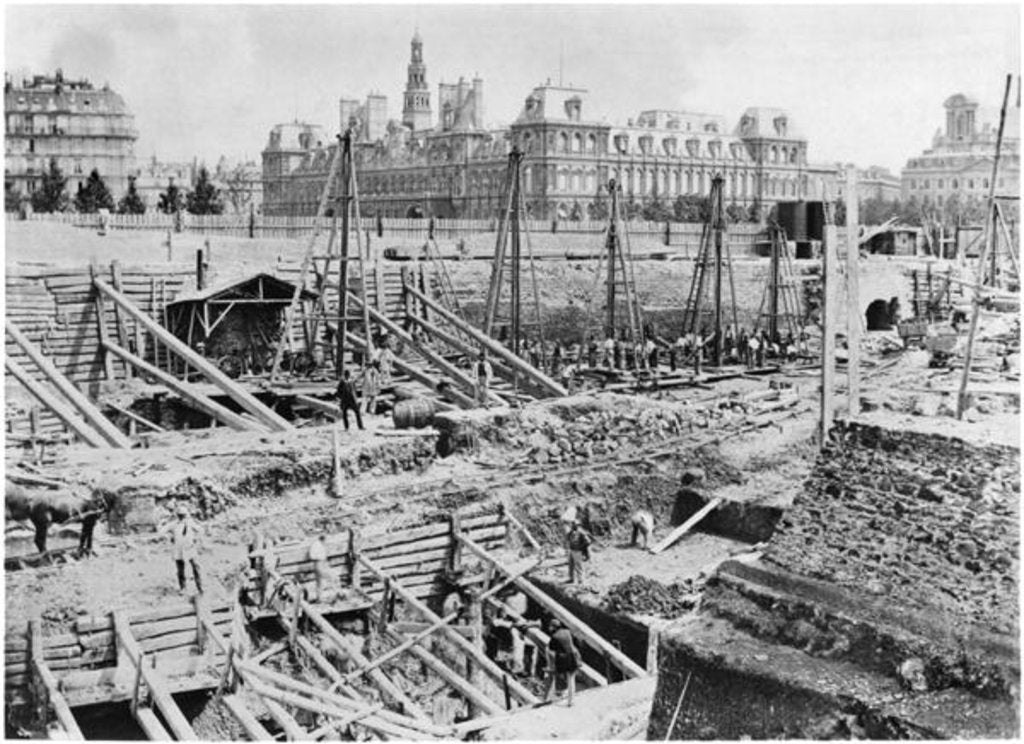 Detail of Building of the Hotel-Dieu, Paris, c.1866 by French Photographer