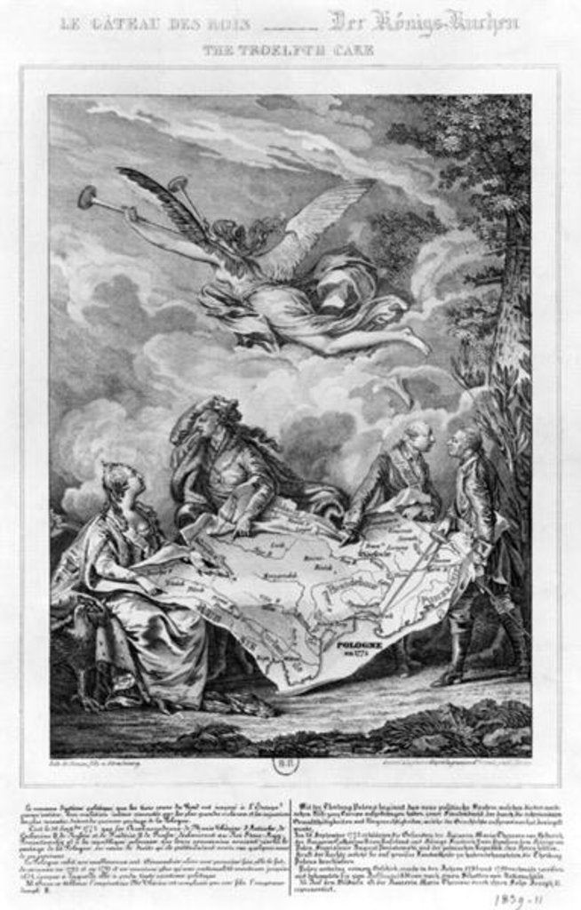 Detail of The Troelfth Cake, first partition of Poland on the 26th September 1772, engraved by Noel Le Mire by Jean Michel the Younger Moreau