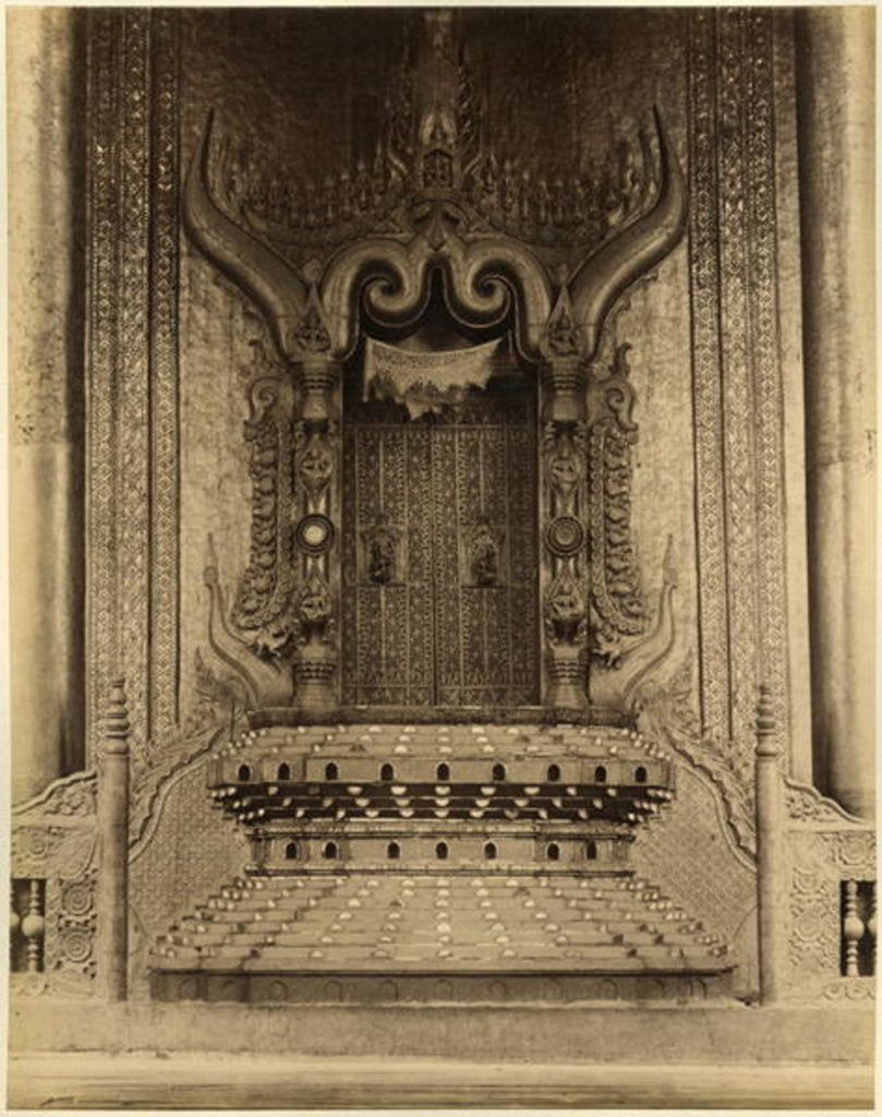 Detail of The The-ha-thana or the Lions' throne in the Myei-nan or Main Audience Hall in the palace of Mandalay, Burma, late 19th century by Felice Beato