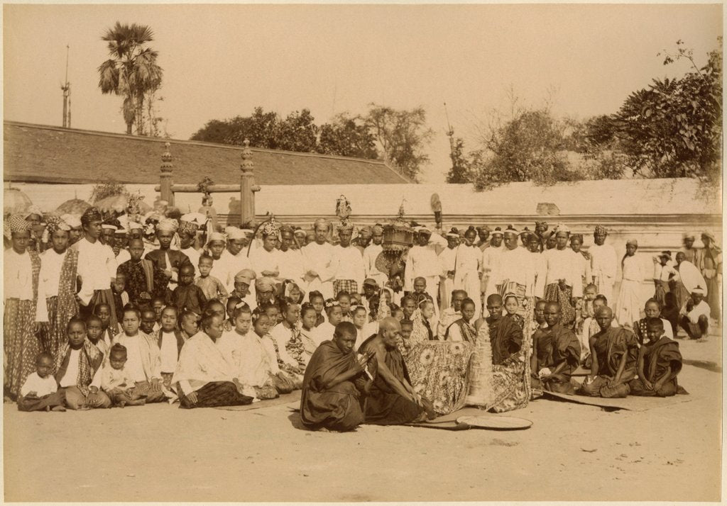 Detail of Devotions at the Arakan Pagoda, Mandalay, Burma, late 19th century by Felice Beato