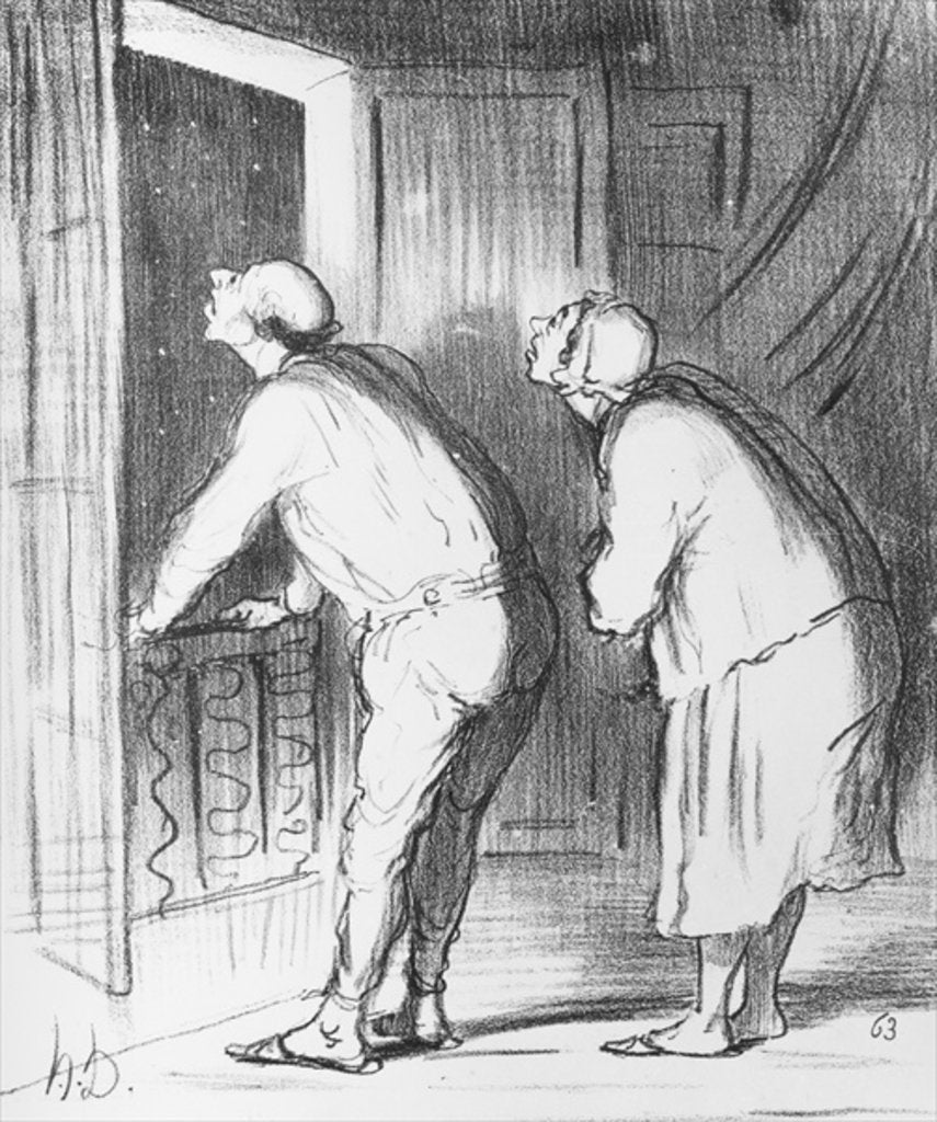 Detail of Series 'Actualites', the comet, The evening before the 13th of June, plate 406 by Honore Daumier