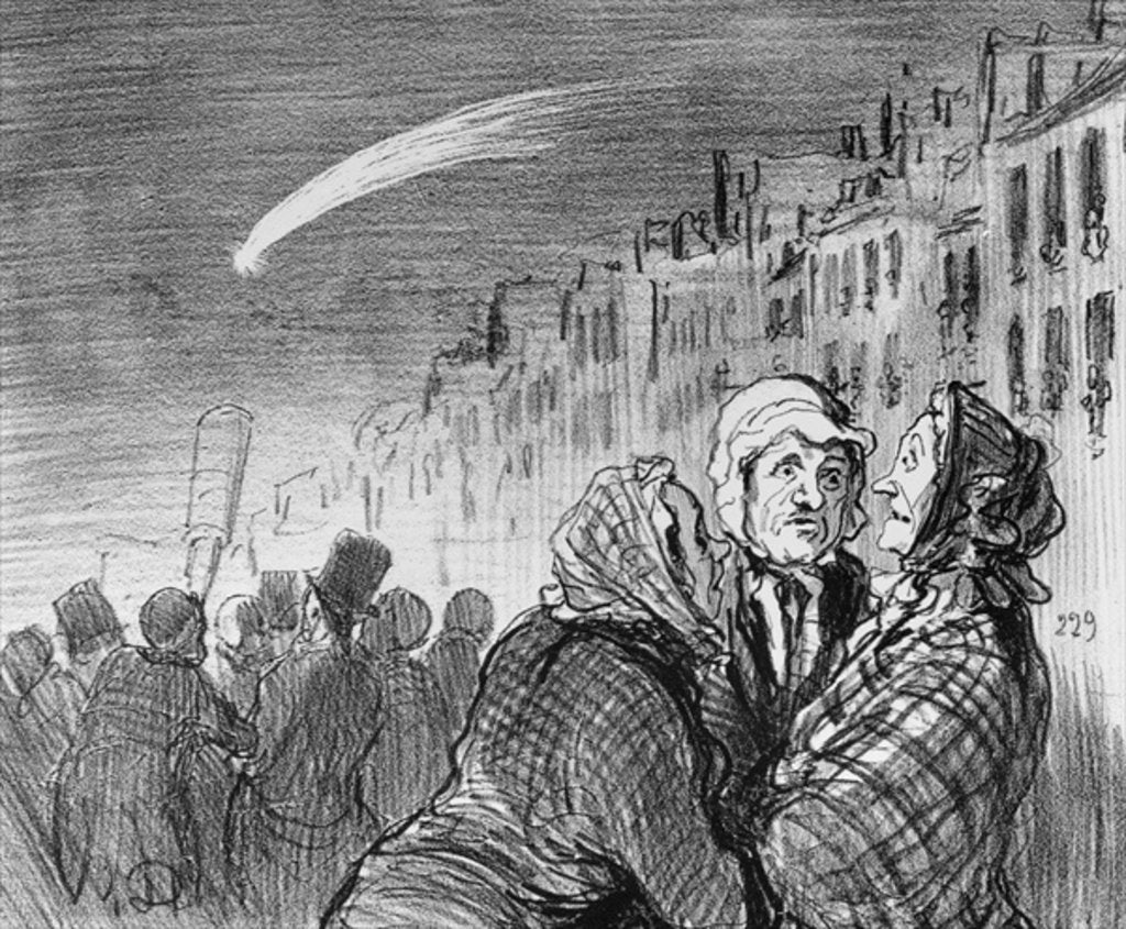 Detail of Series 'Actualites', Ah! yes those comets they always predict great misfortunes, plate 573 by Honore Daumier