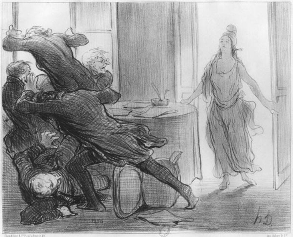 Detail of The last cabinet meeting of the ex-ministers by Honore Daumier