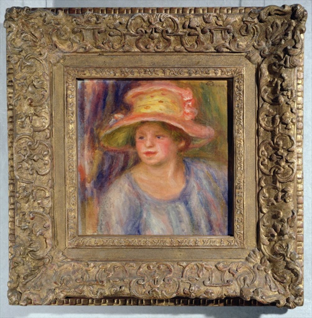 Detail of Woman with a hat, c.1915-19 ? by Pierre Auguste Renoir