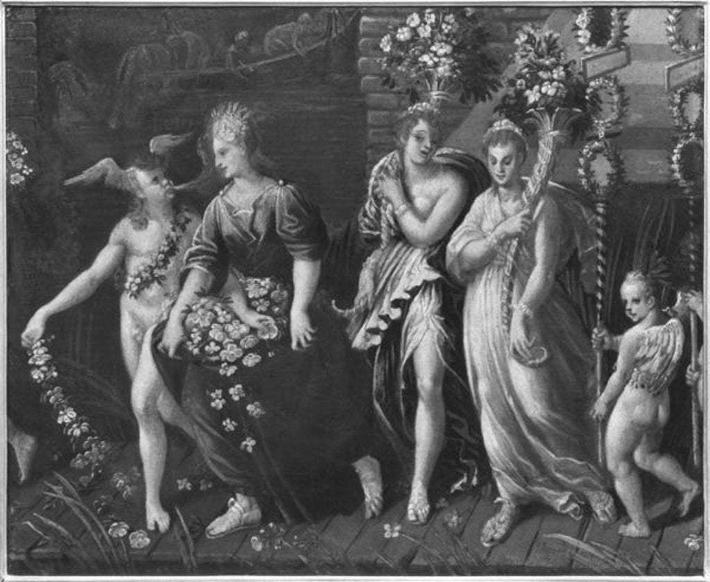 Detail of Triumph of Spring by Antoine (after) Caron