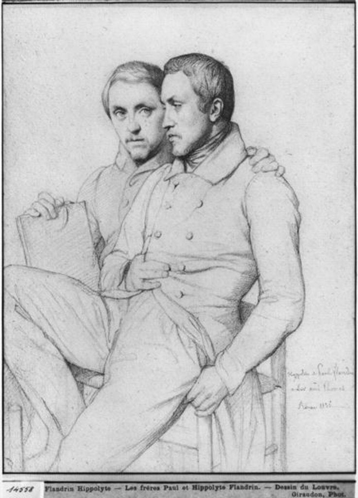 Detail of Double portrait of Hippolyte and Paul Flandrin, 1835 by Hippolyte Flandrin
