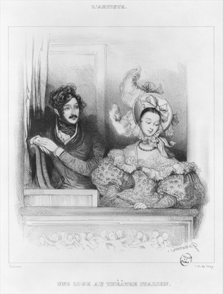 Detail of A box at the Theatre Italien by Paul Gavarni