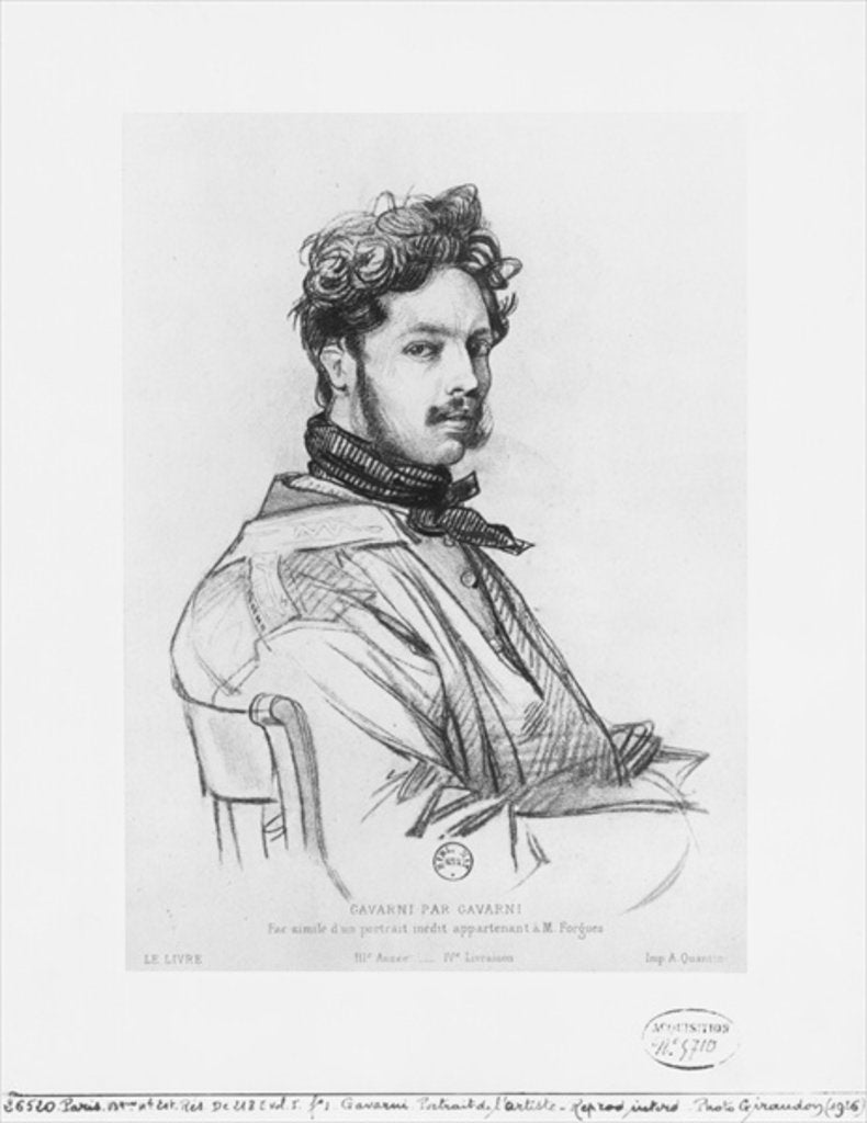 Detail of Self portrait by Paul Gavarni