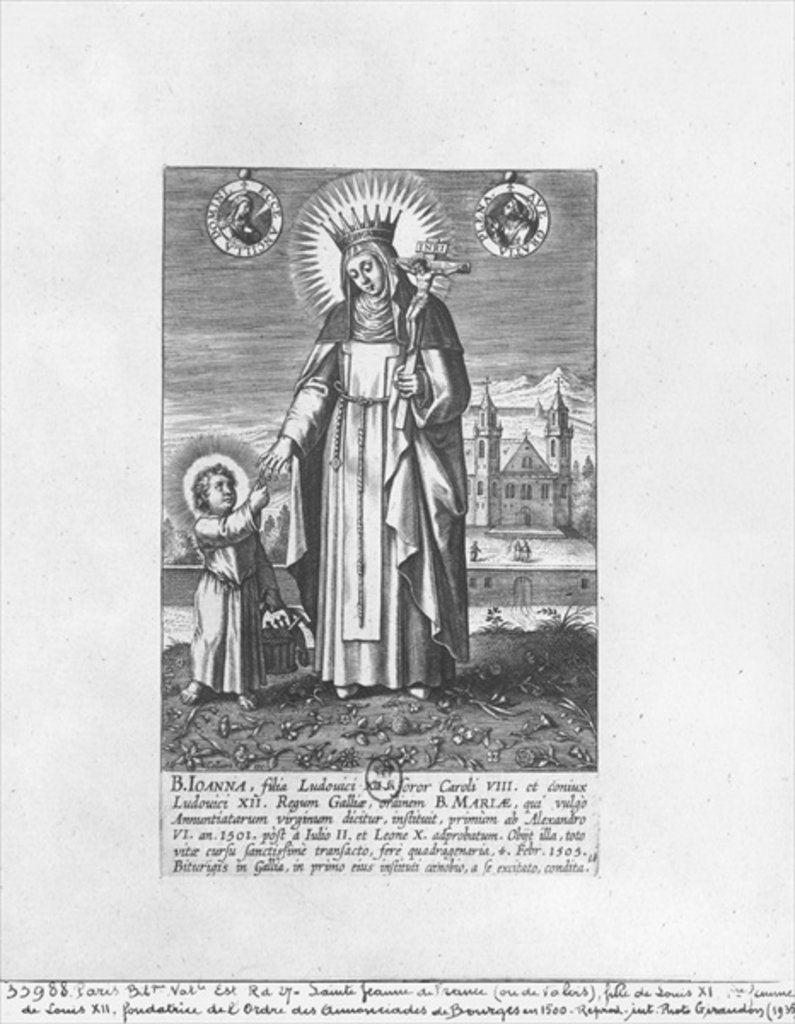 Detail of Saint Joan of France and Valois by Adriaen Collaert