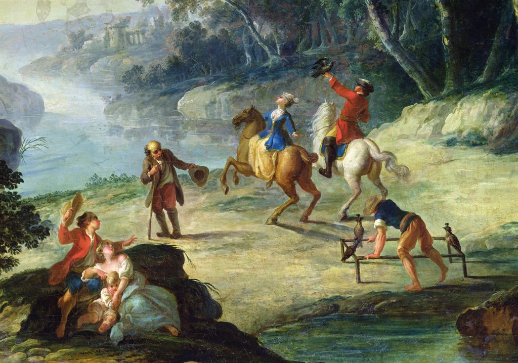 Detail of A Hunt with Falcons by Louis Philippe Crepin