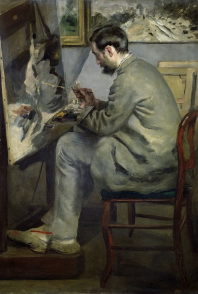 Detail of Frederic Bazille at his Easel, 1867 by Pierre Auguste Renoir