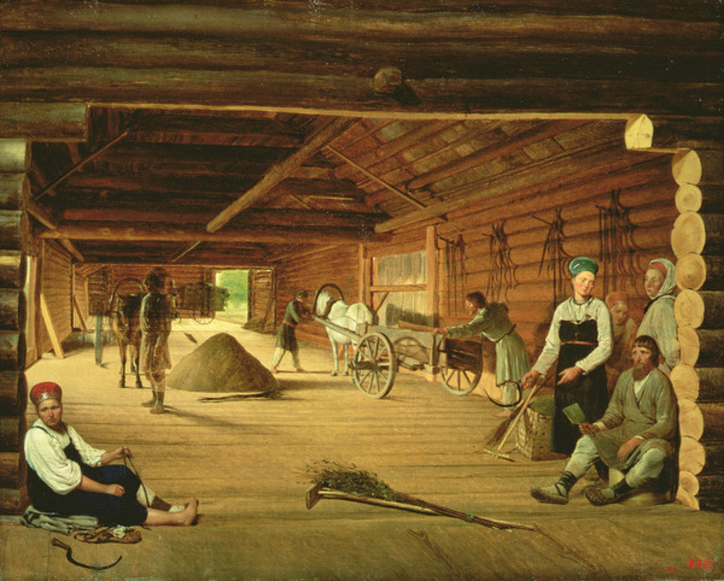 Detail of The Threshing Floor, 1821 by Aleksei Gavrilovich Venetsianov