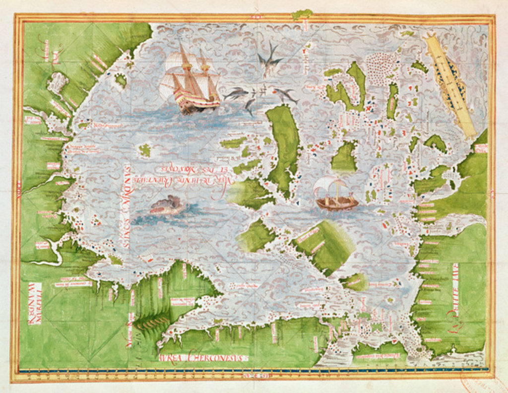 Detail of Fol.30v Map of the Sea of Maluku by Guillaume Le Testu