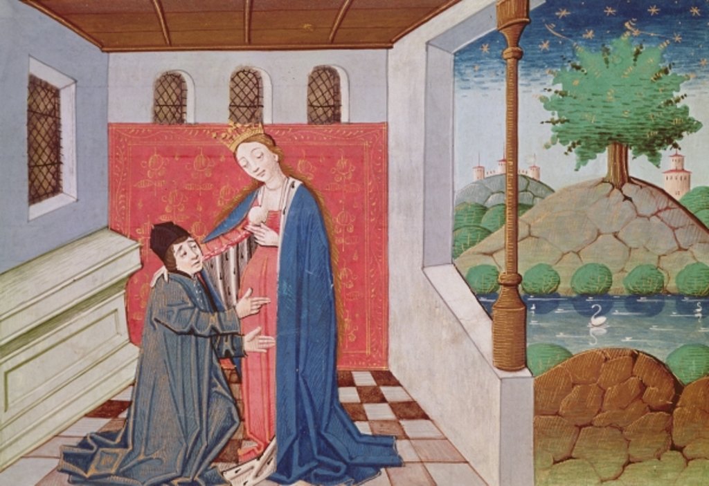 Detail of Ms 3045 fol.40v Dialogue between Boethius and Philosophy by French School