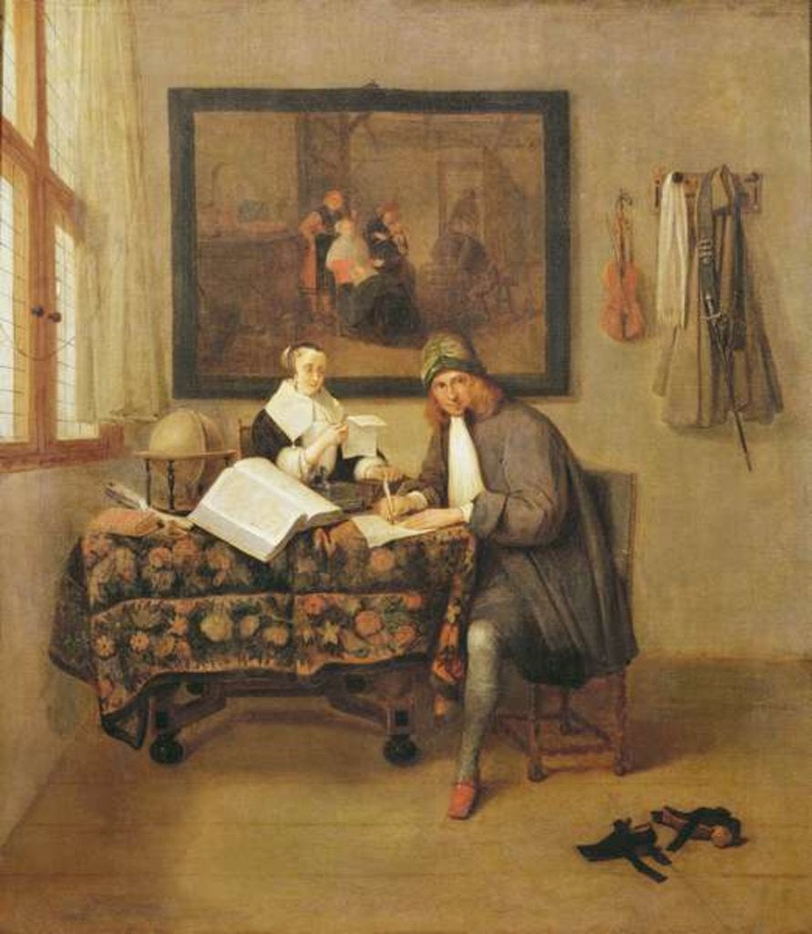 Detail of The Studious Life, 1662 by Quiringh Gerritsz. van Brekelenkam