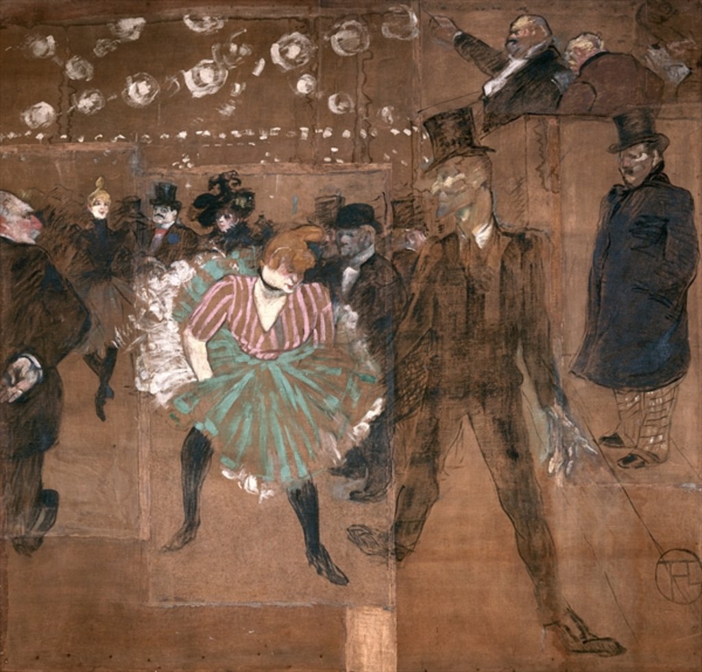 Detail of Dancing at the Moulin Rouge: La Goulue and Valentin le Desosse 1895 by Henri de Toulouse-Lautrec