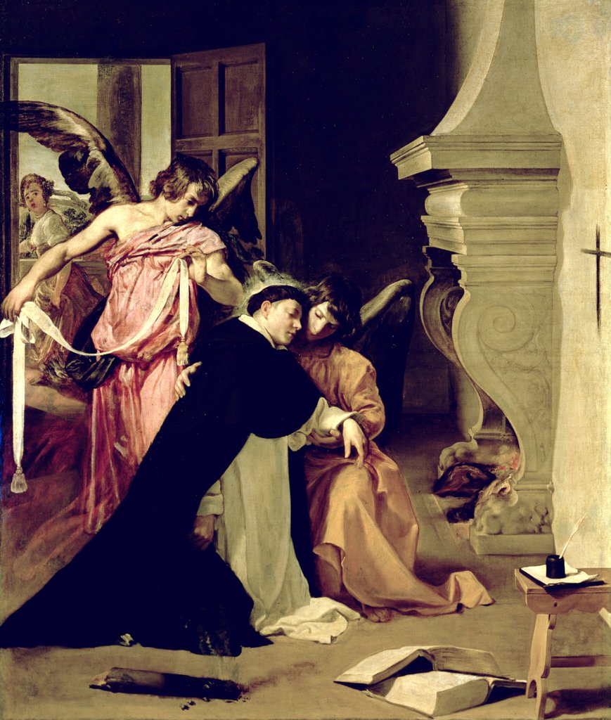 Detail of Temptation of St.Thomas Aquinas by Diego Rodriguez de Silva y Velazquez