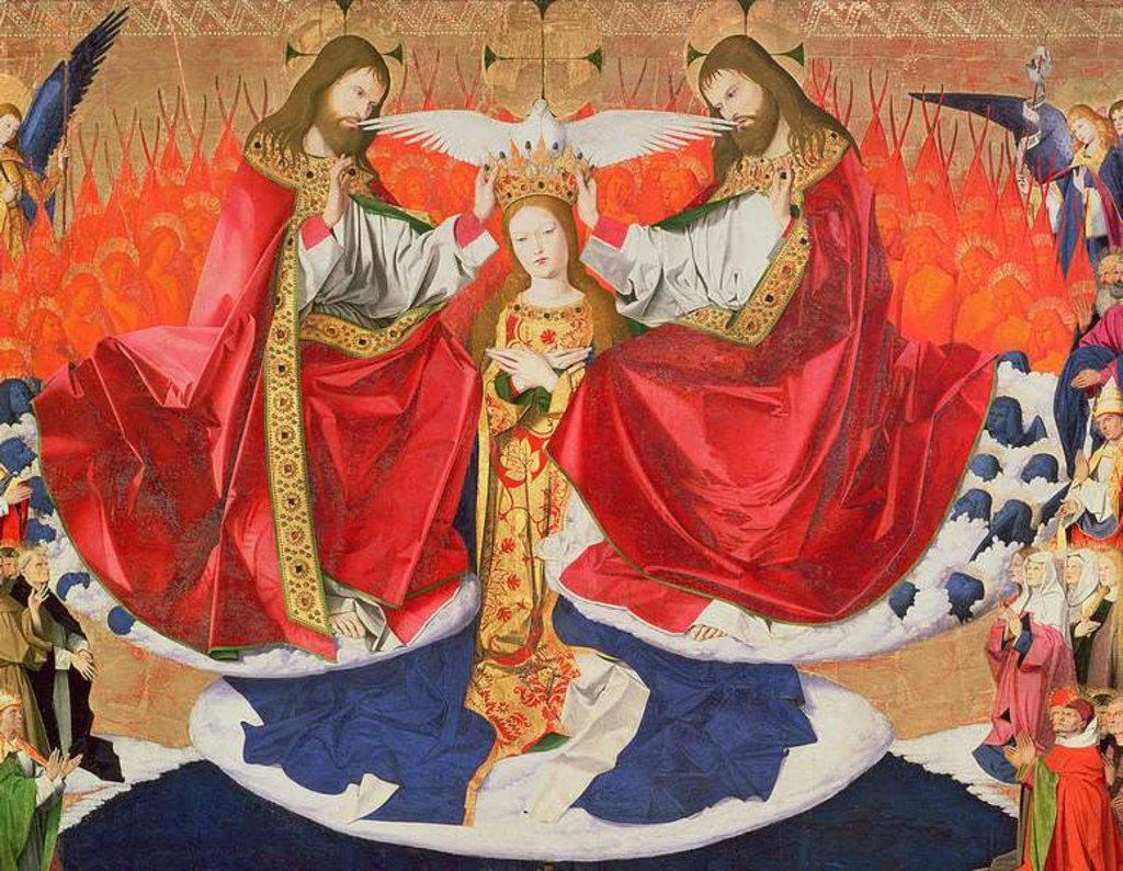 Detail of The Coronation of the Virgin, completed 1454 by Enguerrand Quarton