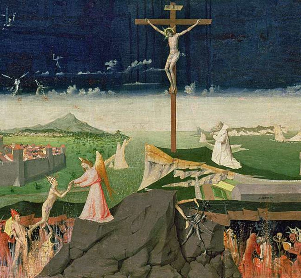 Detail of The Coronation of the Virgin, completed 1454 by Enguerrand Quarton