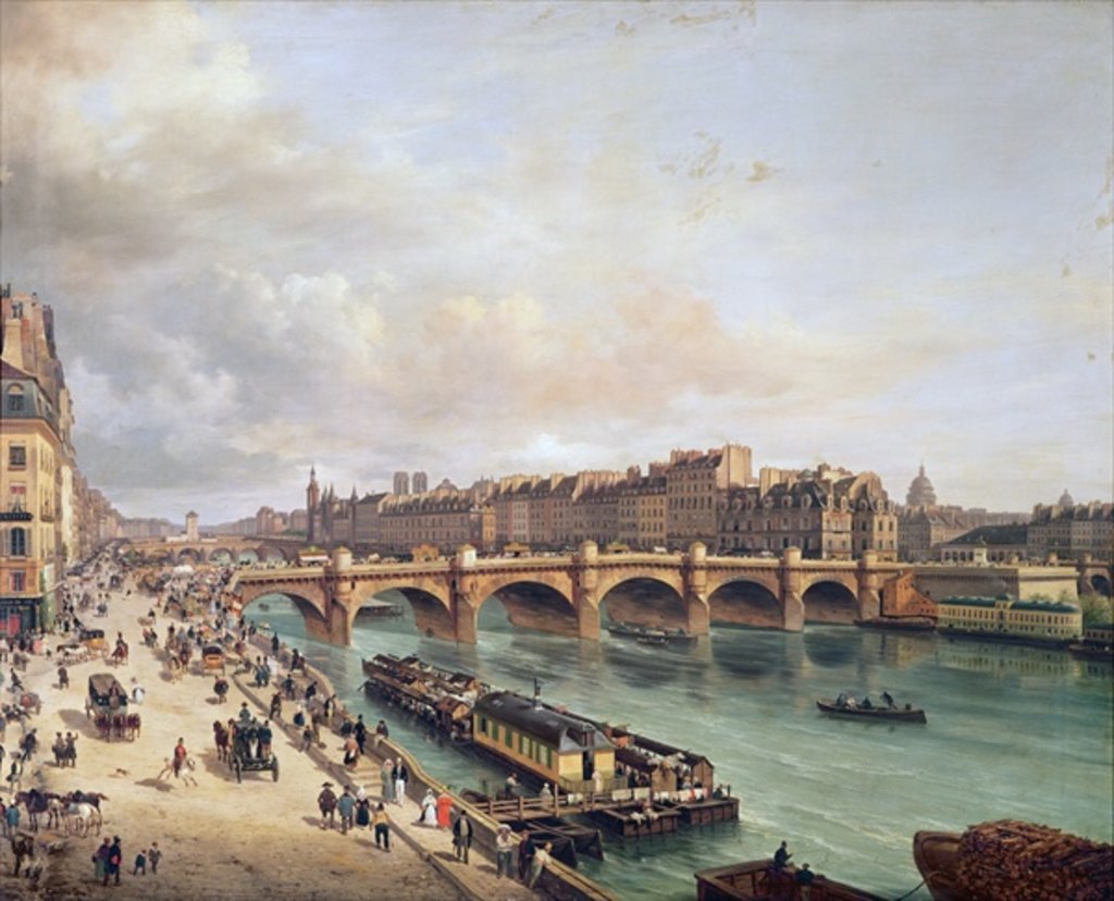 Detail of View of Pont Neuf, 1832 by Giuseppe Canella