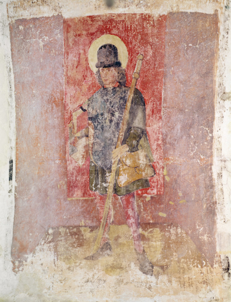 Detail of St. Brendan of Ireland, mural from the crypt, c.1480-1540 by School Flemish