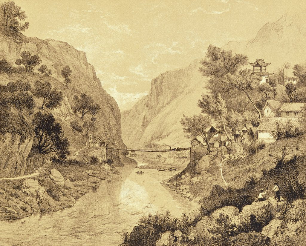 Detail of Suspension Bridge at Lao-Oua-Tan, Plate 46 by Louis Delaporte