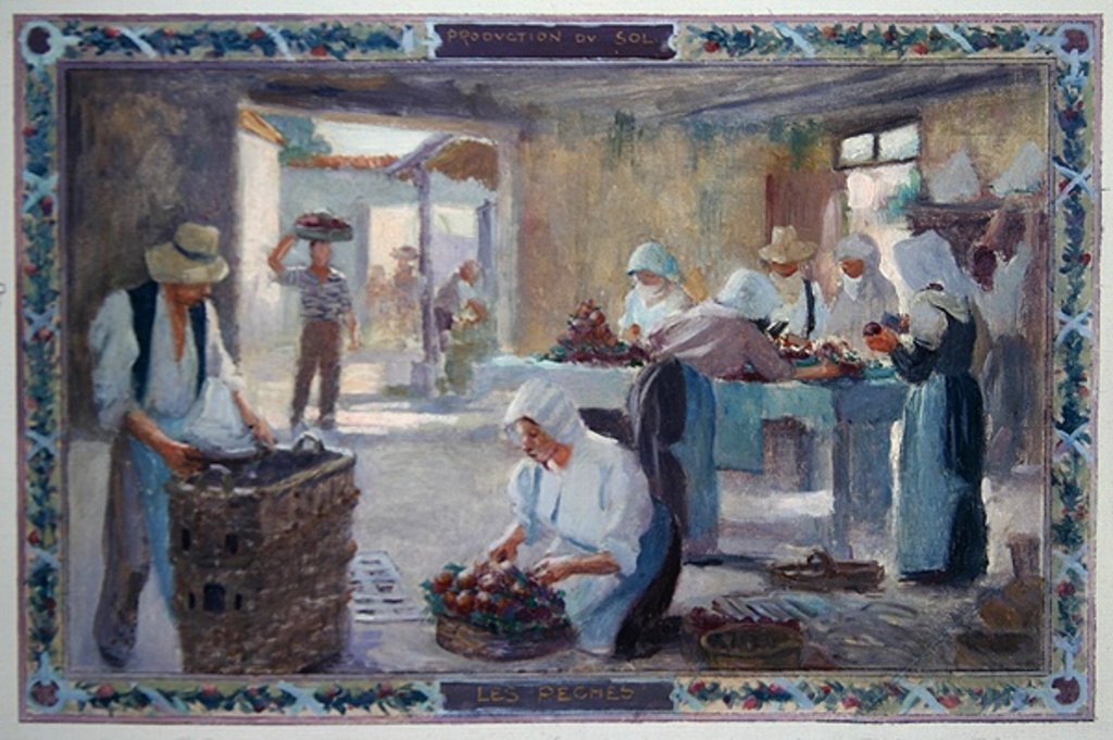 Detail of Produce of the Sun: Peaches, 1892 by A.F. & Bonnencontre E.de Gorguet