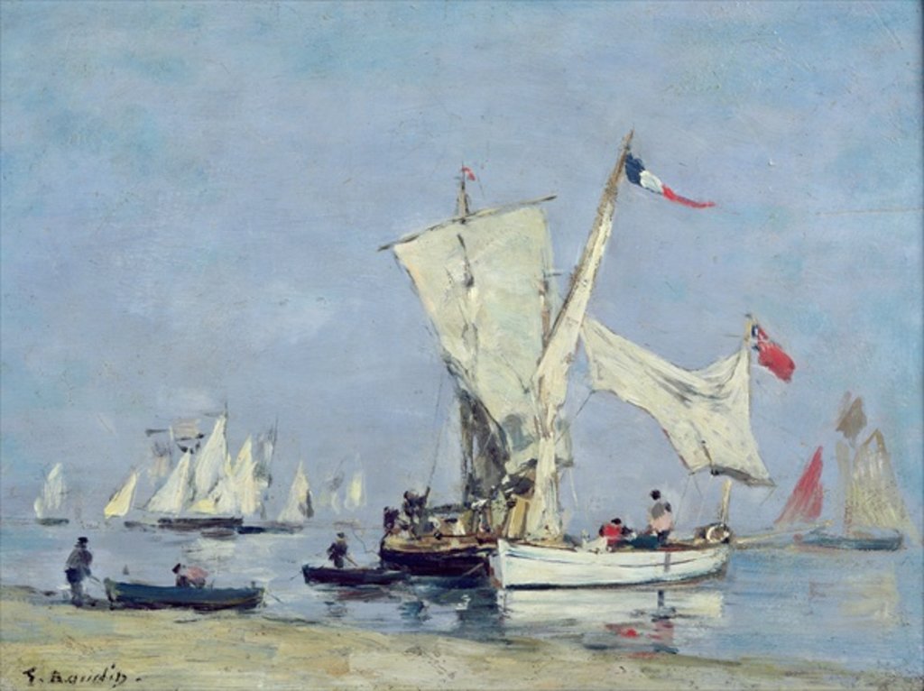 Detail of Sailing Boats, c.1869 by Eugene Louis Boudin