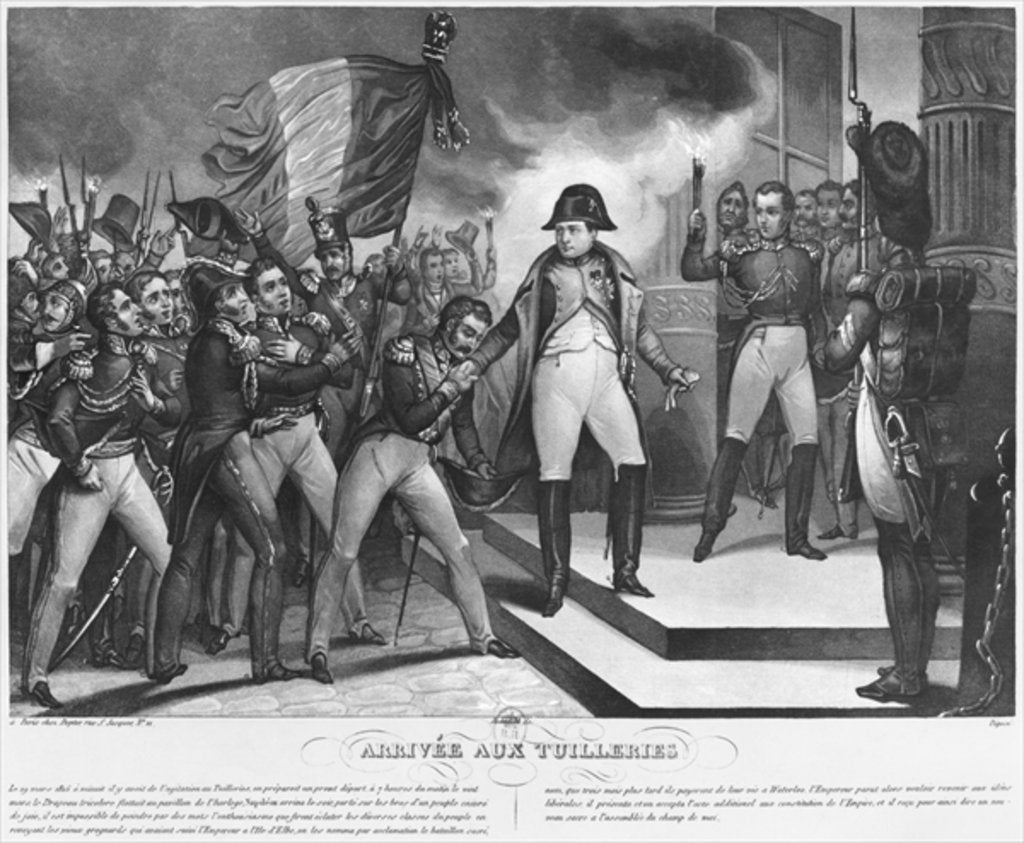 Detail of Napoleon I arriving at the Tuileries on 20th March 1815, Paris by French School