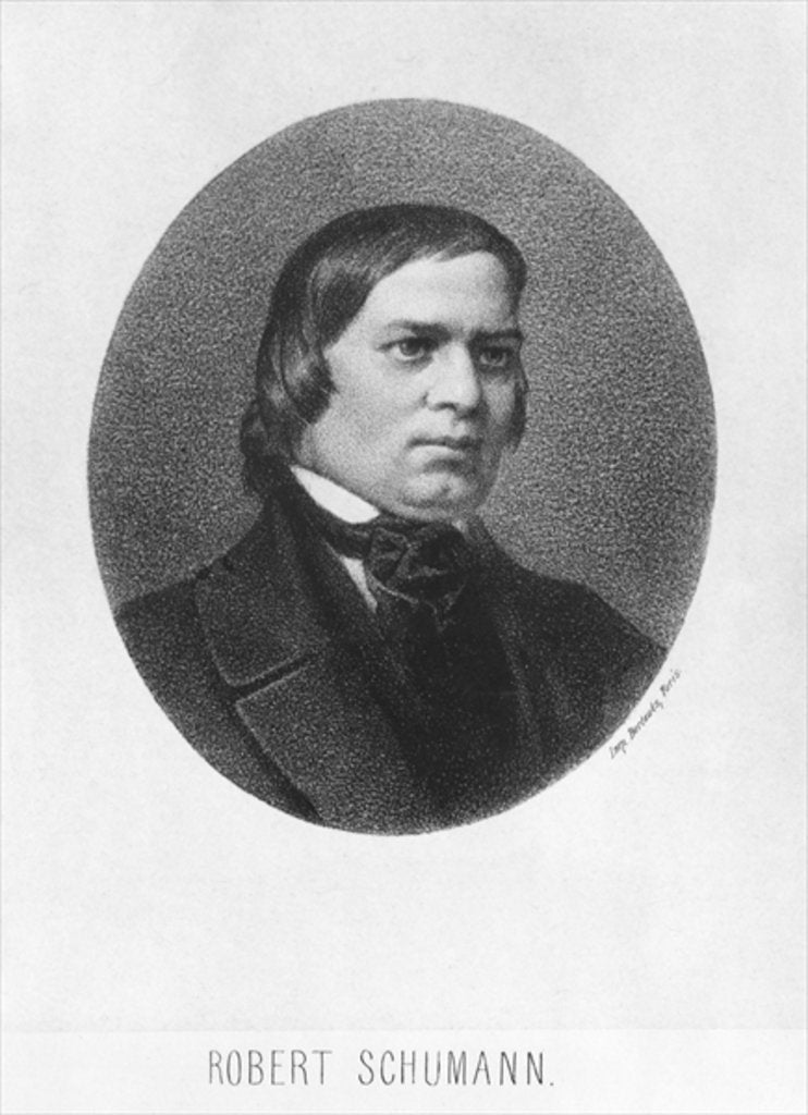 Detail of Robert Schumann, 1839 by Josef Nikolaus (after) Kriehuber