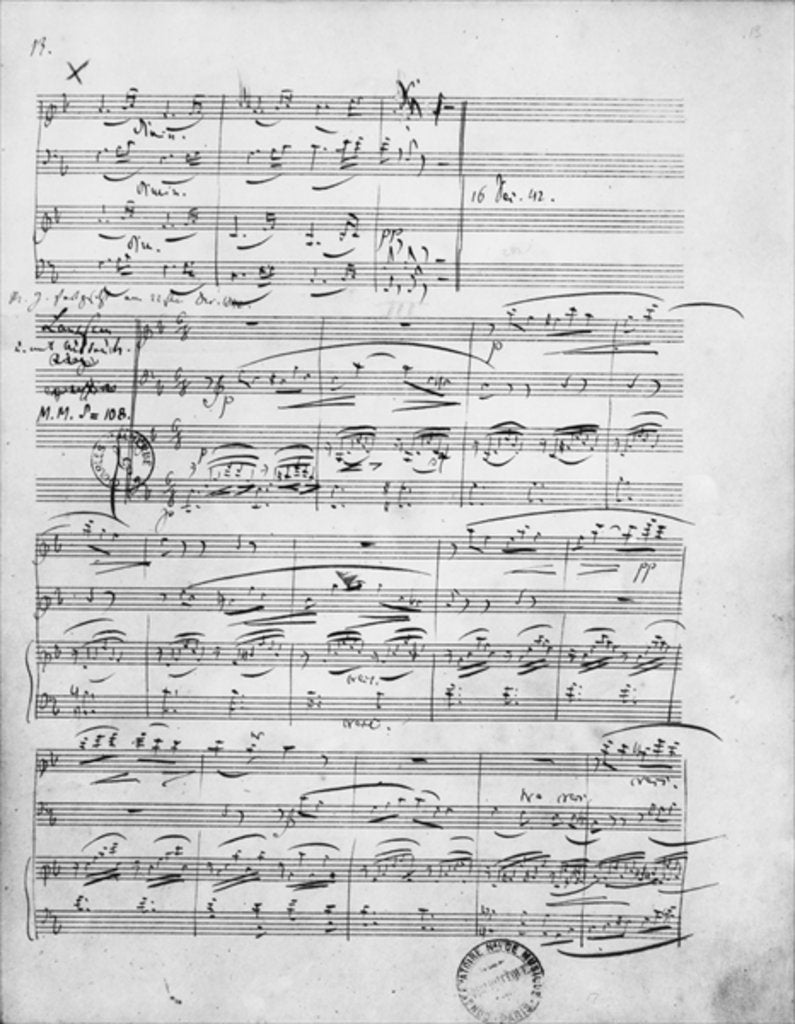 Detail of Ms.312, Phantasiestucke, Opus 88, for piano, violin and cello, 1842 by Robert Schumann