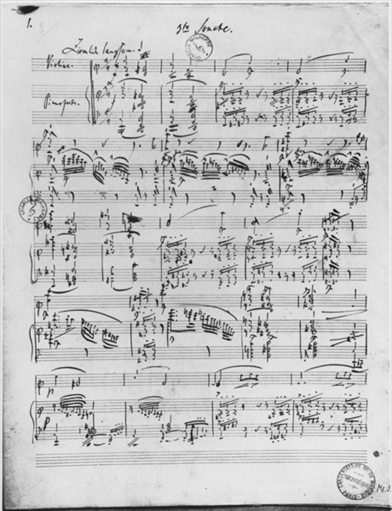 Detail of Third Sonata for piano and violin by Robert Schumann