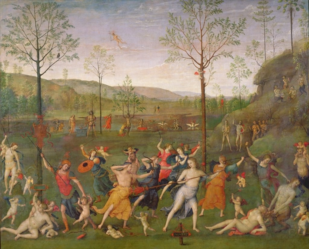 Detail of The Battle of Love and Chastity, after 1503 by Pietro Perugino