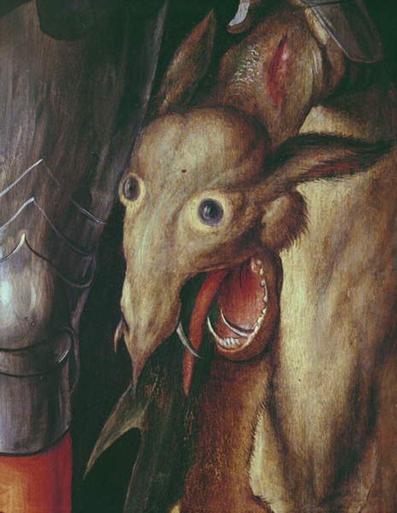 Detail of Paumgartner Altarpiece: detail of the Left Hand Wing, depicting the head of the dragon defeated by St. George, c.1500 by Albrecht Dürer or Duerer