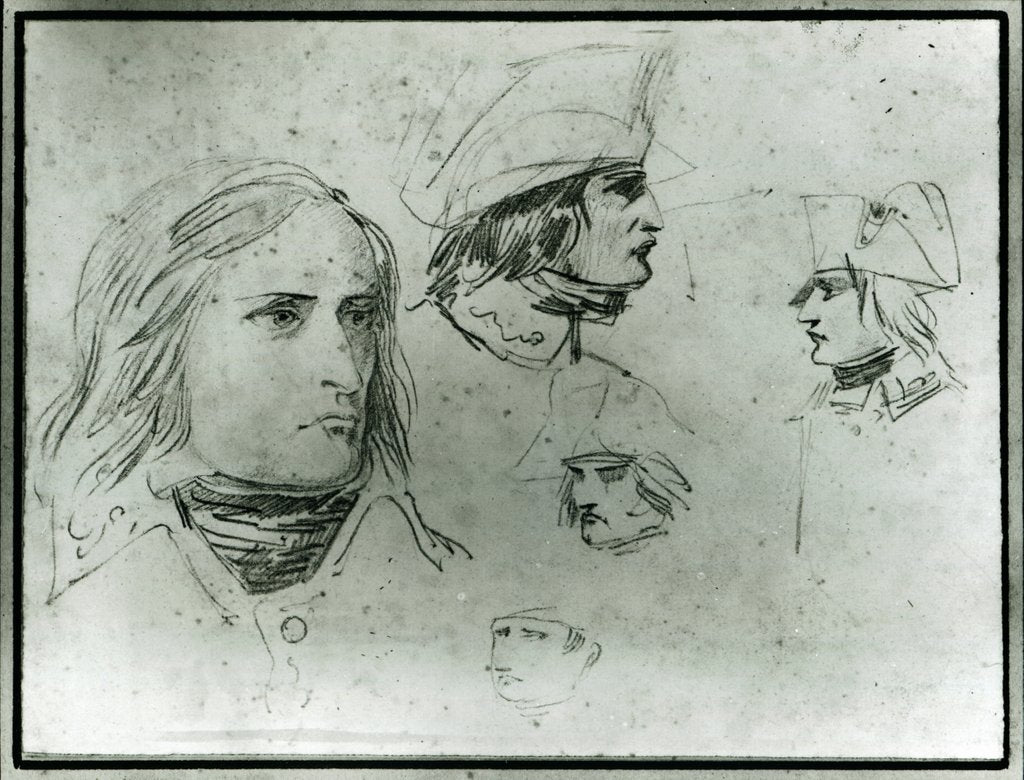 Detail of Sketches of Napoleon Bonaparte, 1797 by Jacques Louis David
