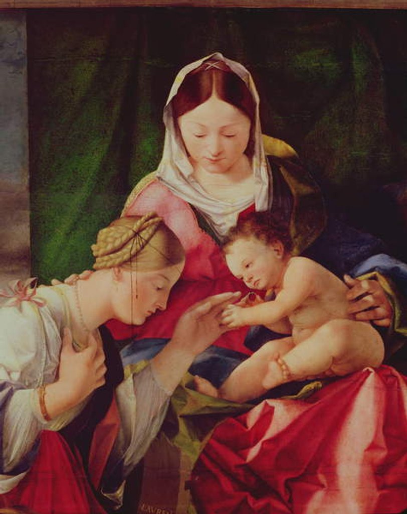 Detail of Detail of The Mystic Marriage of Saint Catherine by Lorenzo Lotto