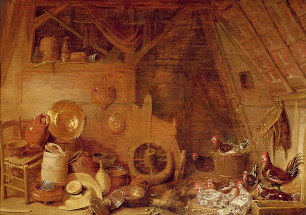 Detail of Interior of a Barn by Frans Ryckhals