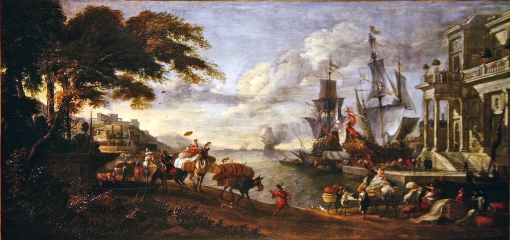 Detail of View of a Port in the Orient by Hendrik van Minderhout