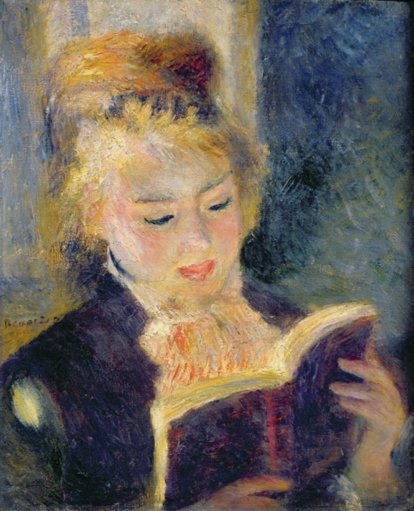 Detail of Girl Reading, 1874 by Pierre Auguste Renoir