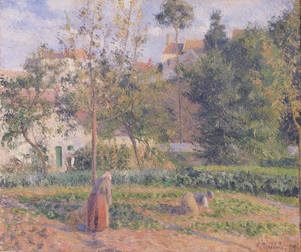Detail of Vegetable Garden at the Hermitage, Pontoise, 1879 by Camille Pissarro