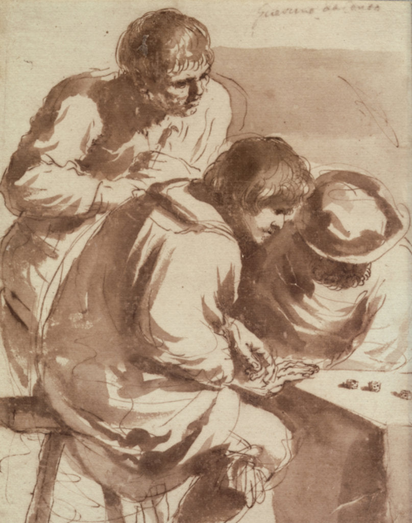 Detail of Dice Players by Guercino (1591-1666)