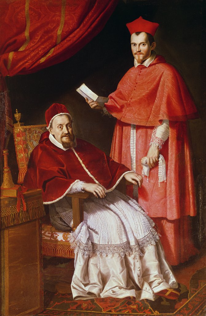 Detail of Portrait of Pope Gregory XV and Ludovico Ludovisi by Domenichino (1581-1641)