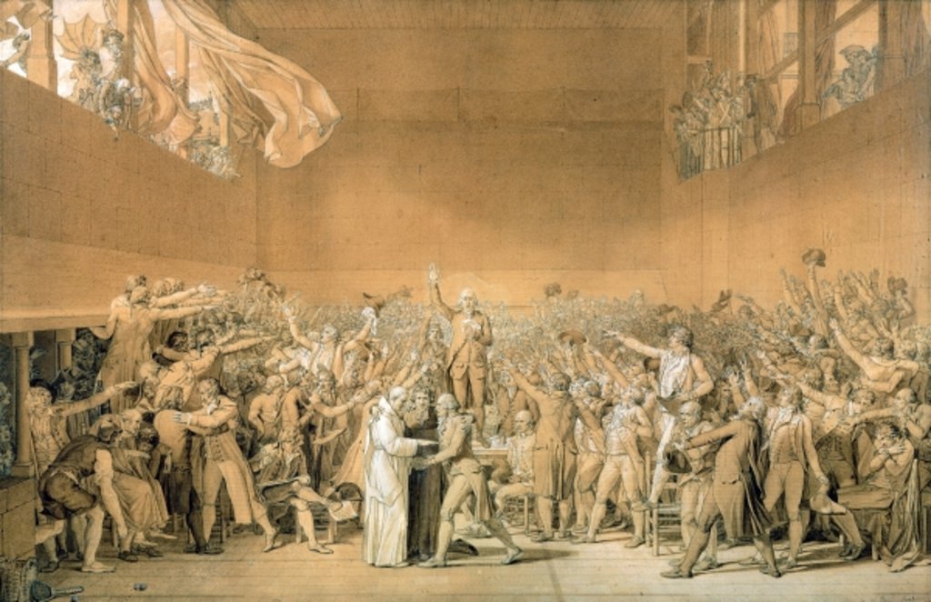 Detail of The Tennis Court Oath, 20th June 1789, 1791 by Jacques Louis David