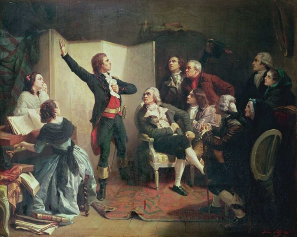 Detail of Rouget de Lisle singing the Marseillaise at the home of Dietrich, Mayor of Strasbourg, 26th April 1792 by Isidore Pils